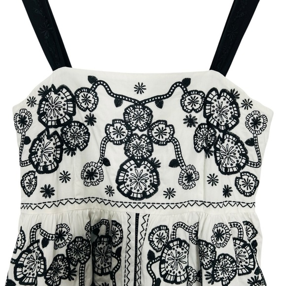 Johnny Was Mel Embroidered Midi Dress Black White Size M - Picture 4 of 11